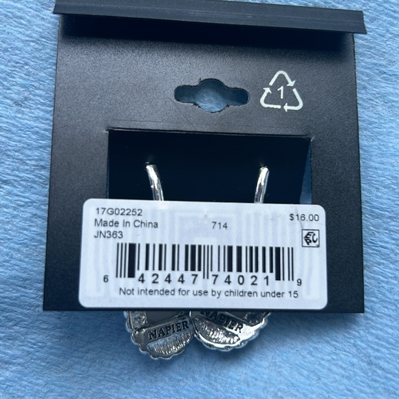 Napier  Silver Tone Oval Drop
Earrings - Picture 5 of 6